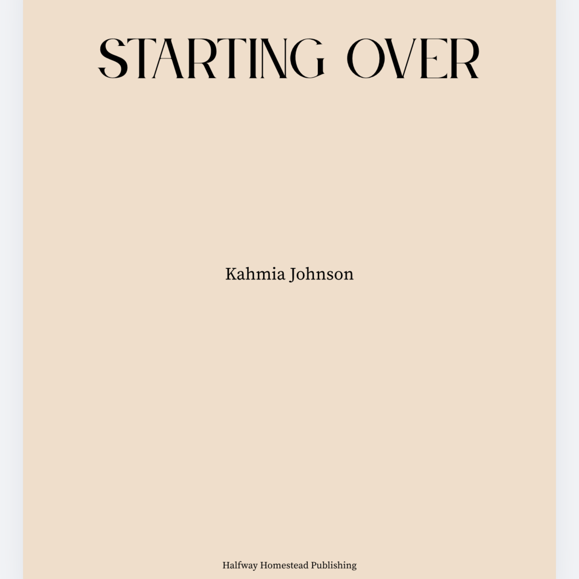 Starting Over