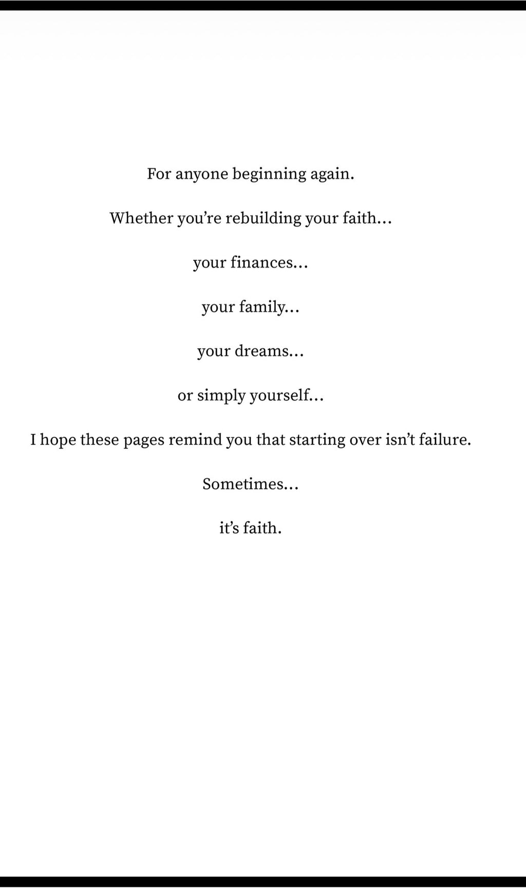 Starting Over
