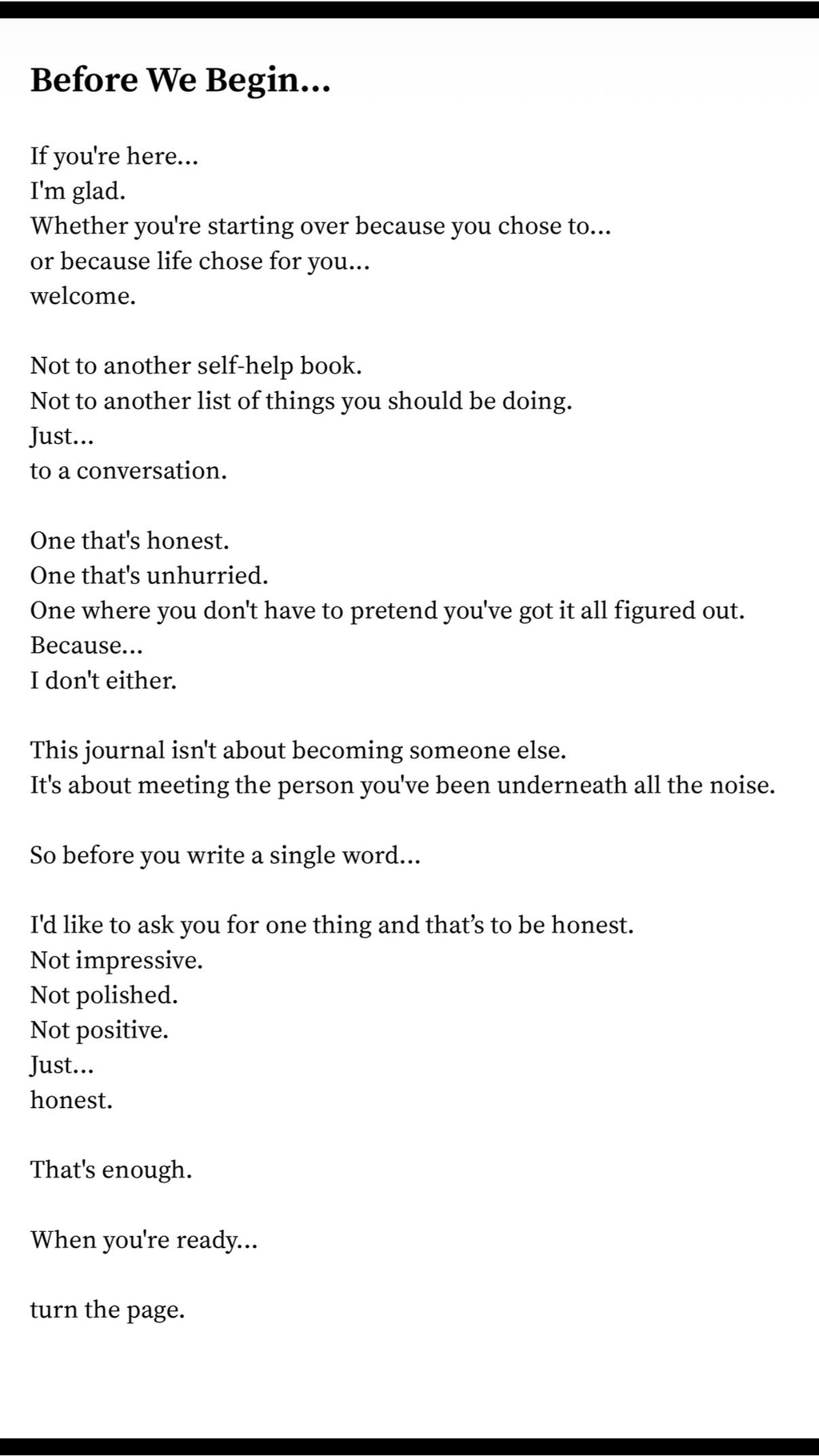 Starting Over